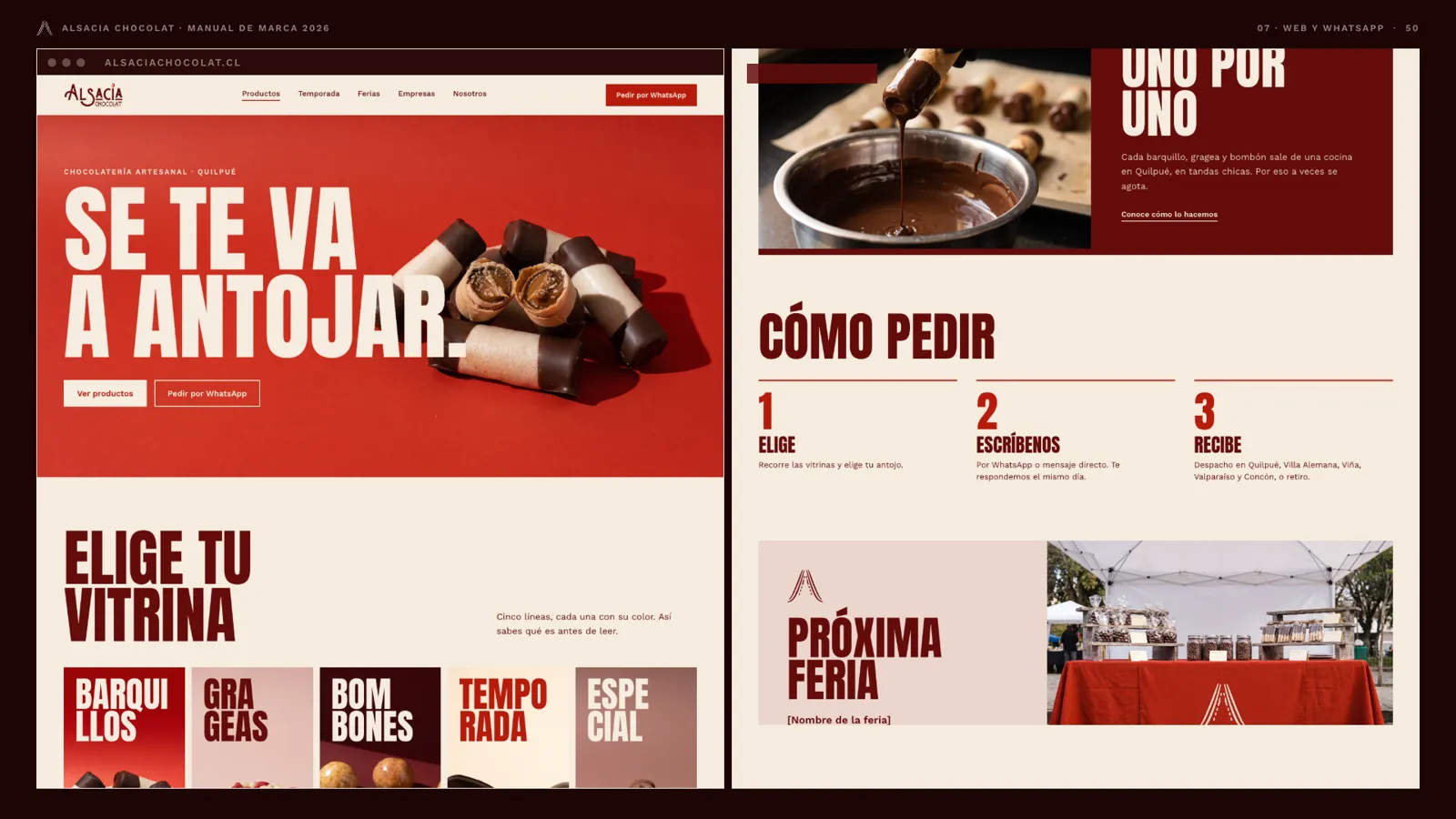 Sitio de Alsacia Chocolat en escritorio