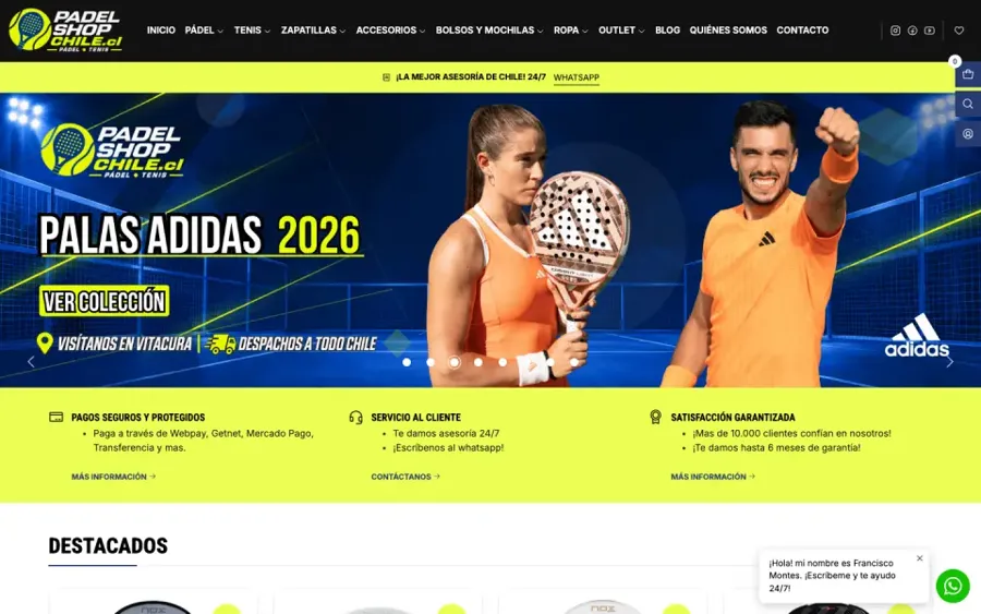 Sitio de Padel Shop